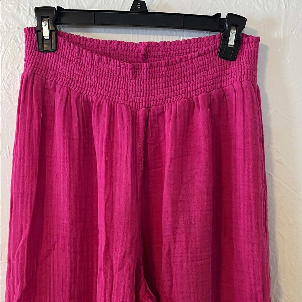 Michael Stars Raspberry Textured Trousers - Picture 3 of 5